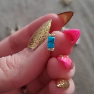 Turquoise Bar Stud Earrings